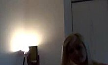 Smutty blonde teen undresses while dancing and posing sexy