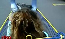 teeny brunette gives handjob to her black boyfriend in public