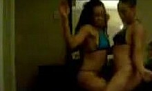 New kinky teen girlfriend and friend dance together in thongs