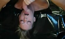 this flexible blonde deepthroats a rough cock homemade
