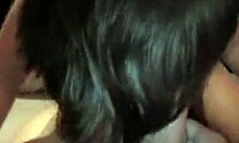 Babe Sucks Curvy Cock With Eyes Closed