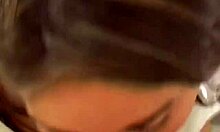 A bimbo in stockings gives a classy handjob in a homemade scene.