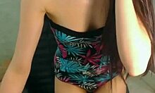 teen 18+ bimbo performs on webcam with toys