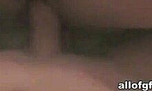 chap with arm tat bangs pretty slut in missionary position, adding oral blowjob and shaved pussy details