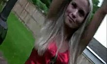 You won't believe how hot this blonde chick looks outdoors