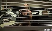 Blonde With Pearl Necklace Unaware Of Stalker