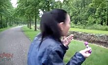 Married Bimbo Sucks and Masturbates in Car for Outdoor Blowjob Fun