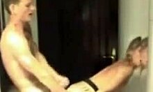 smiley girlfriend having a blast getting drilled in the bathroom 😍