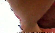 busty ebony babe sucks a pale guy's cock in pov interracial blowjob