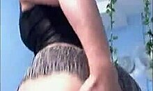 amazing brunette babe with piercing and thong teases on webcam solo