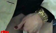 this horny blonde flashes her thong at the bus station 😏