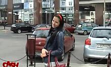 Smiley Brunette Vixen Licks and Sucks Cock with Natural Tits in Girlfriend Oral Session