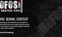 light-haired bimbo with huge nipples starts getting horny