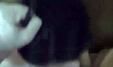 chick licks the tip of my cock like it's candy