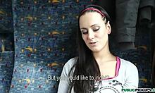 Guy Gets Boner Watching Cute Brunette Bitch Strip in Public