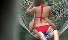 Covetous ex girlfriend in red lingerie giving head