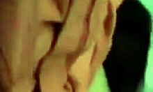 Indian amateur girlfriend with natural tits gets big cock in tight pussy on bed.