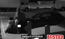 Brave Little 18+ Slut Masters Deep Throat in Public Parking
