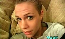 Is this hottie with red nails masturbating her pussy through see-through panties?