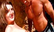 Rough Outdoor Fucking: GF Rides Cowgirl, Blows in Miniskirt, Doggystyle Slam.