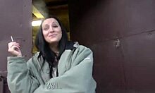 A gullible Czech skank lets a stranger drill her tight hole outdoors