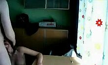A hairy stud fucks a sluty brunette hard on a desk
