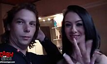 Sexy brunette slave tied up and molested with toys!