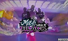 blonde girl licks big black cock like ice cream