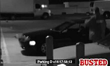 Brave Little 18+ Slut Masters Deep Throat in Public Parking