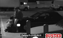 Brave Little 18+ Slut Masters Deep Throat in Public Parking