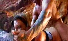 Rough Outdoor Fucking: GF Rides Cowgirl, Blows in Miniskirt, Doggystyle Slam.