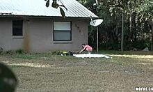 latina mature neighbor shows off her big ass at home