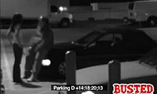 Brave Little 18+ Slut Masters Deep Throat in Public Parking