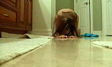 Vivacious Little 18+ Slut Undressing Naked In Bathroom