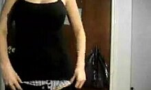 Nerdy GF Strips Down to Shaved Pussy and Firm Tits in Hot Webcam Show