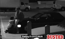 Brave Little 18+ Slut Masters Deep Throat in Public Parking