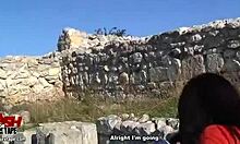 Naked Princess Displays Body on Rock