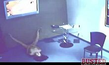 Bitch Caught Masturbating on Bar Floor