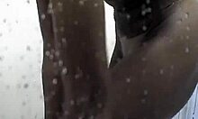 Hidden cam captures ebony ex's sexy shower secrets