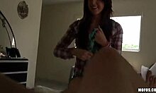 Slutty Brunette Puts On Glasses For Intense POV Blowjob And Shaved Pussy Fucking