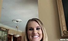 The slut with fake tits and piercing prepares for a hardcore mff threesome involving blowjobs and oral