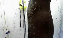 Hidden cam captures ebony ex's sexy shower secrets