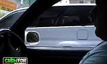 This slutty black-haired girlfriend gives a steamy blowjob in the bathroom. Then she gets fucked doggystyle in the car! 😏