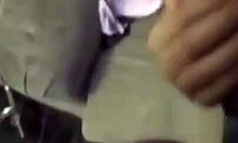 brunette amateur tittyfucks and gets cumshot!