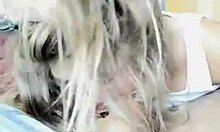 Young blonde amateur teen suggests she's readying her tight pussy for a hard pounding session involving riding and blowjob