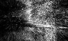 brunette in black dress meets ebony guy