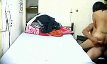 a brunette amateur rides with her partner in socks