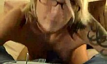 Eccentric blonde with glasses performs a perfect blowjob