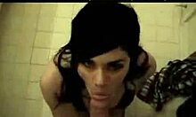 Goth babe sucks hard pecker