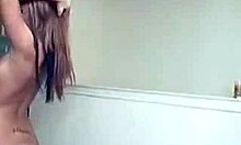 Amorous amateur girlfriend flaunts her tiny g-string on webcam